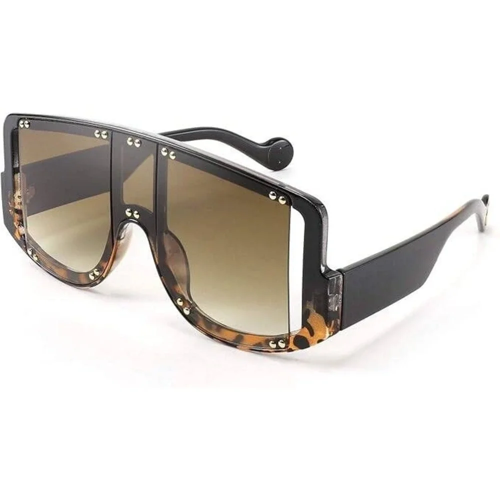 Oversized Sunglasses Tortoise Brown Frame And Lens Street Wear UV400 Women Style - Picture 3 of 10
